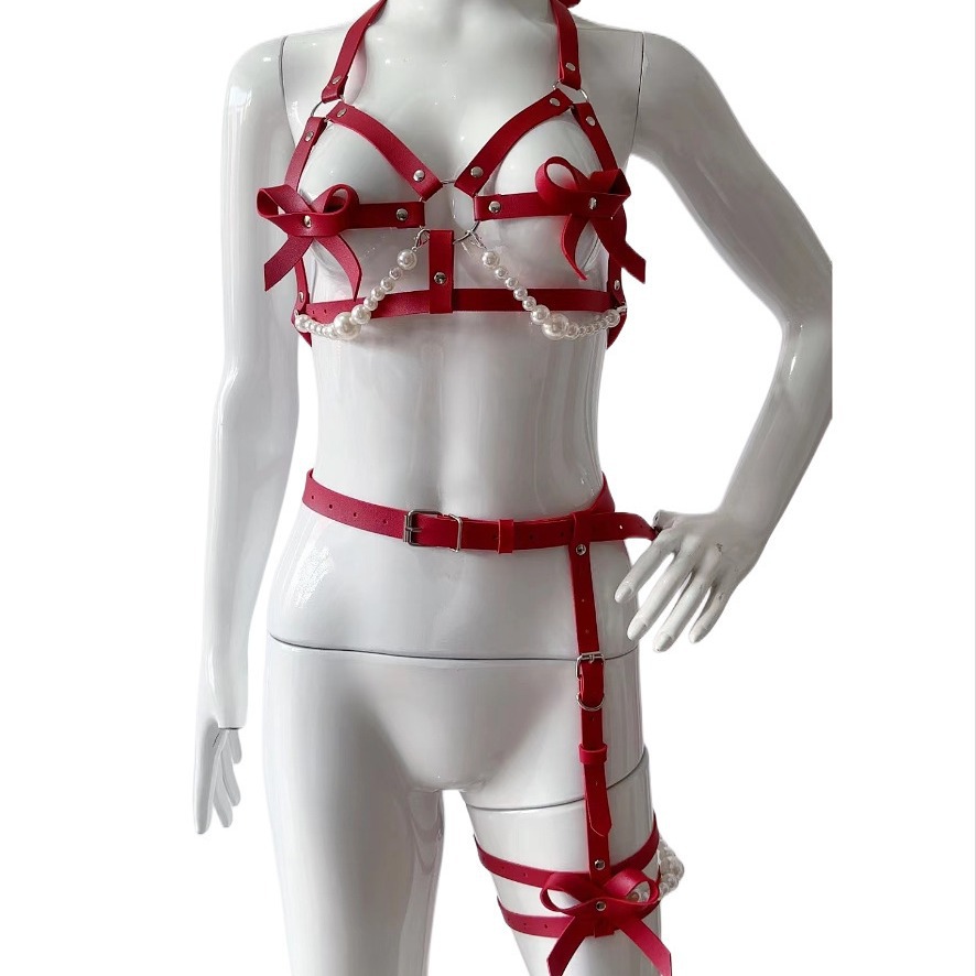 Garter Belt Set - Ensemble harnais en cuir Sexy pour