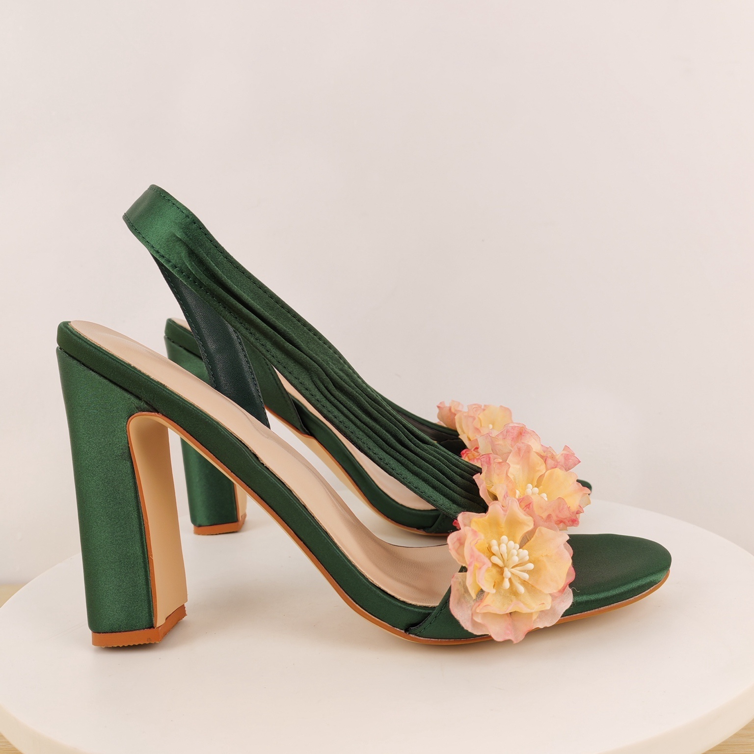 Sandales à talons carrés pour  - Slip Dress Satin avis et prix